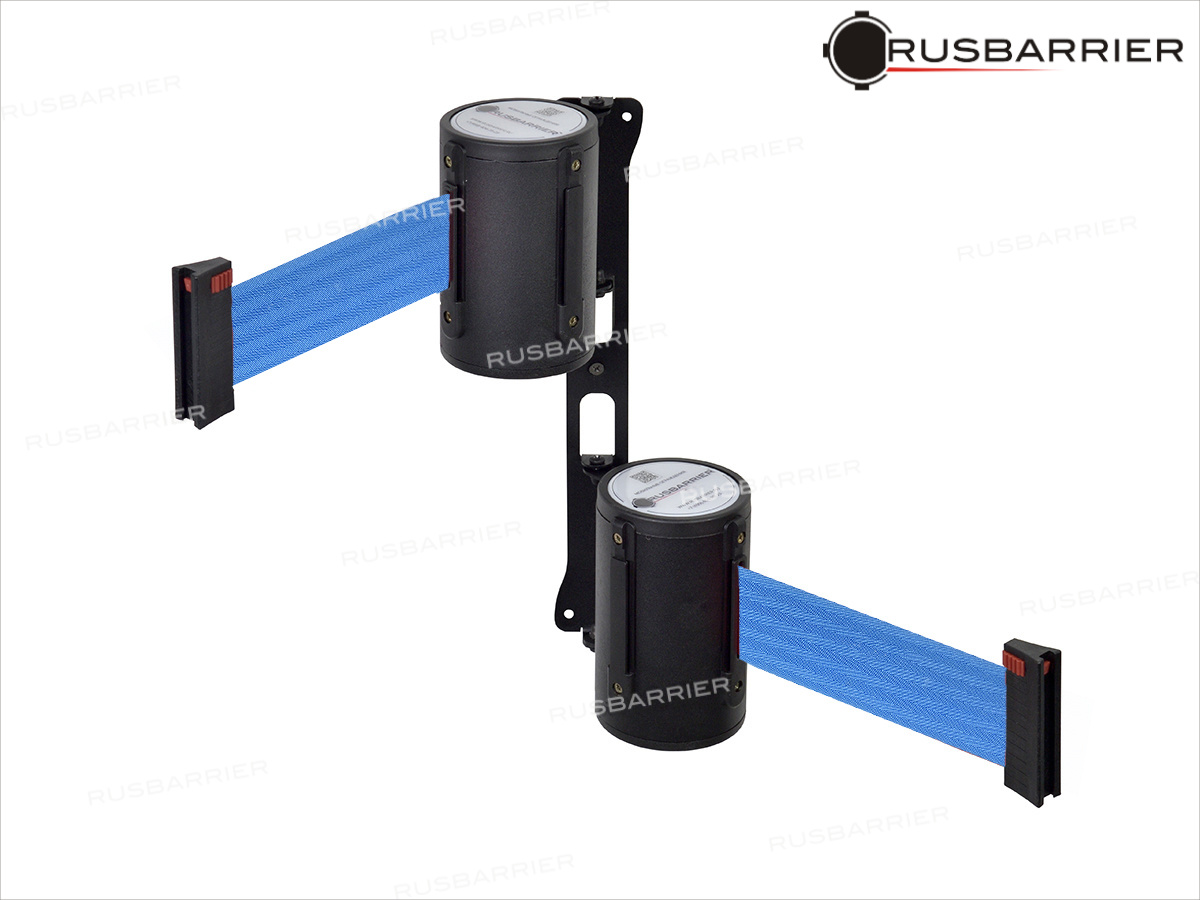 Двойной поворотный настенный блок с лентой 2 метра POVNB2N-36332 BLACK it/blue