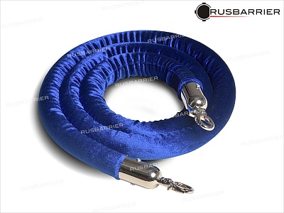 Синий бархатный канат выставочный KBP-0015 blue