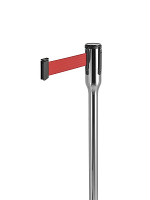 Стойка с лентой 3 метра LineBarrier SILVER/red - Изображение 3