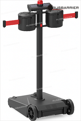 Стойка с двумя лентами 20 метров AeroBarrier-2 BLACK/red