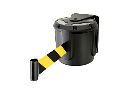 Поворотный настенный блок с лентой 20 м POVBARRIER BLACK black/yellow