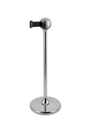 Стойка с лентой 3 метра SphereBarrier SILVER/black